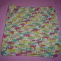 Yellow, Sage, Pink, Tan and White Crocheted Dishcloth
