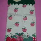 Crocheted Hanging Buttonless Dishtowel Apple