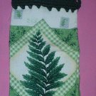 Crocheted Hanging Buttonless Dishtowel Fern
