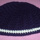 Boys Navy with White Stripe Beanie Hat