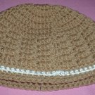 Boys Tan with White Stripe Beanie Hat