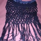 Navy Lacey Girls Poncho with Fur
