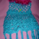 Lacey Teal Poncho for Girl with fur