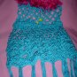 Lacey Teal Poncho for Girl with fur