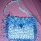 Coin Purse Light Blue with fur