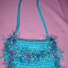 Coin Purse Teal with fur