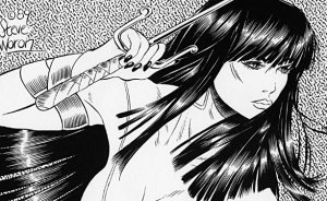 S&N'd 1K edition~(Elektra) LADY NINJA print-Steve Woron