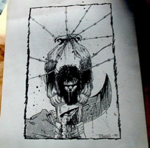 Rock and Roll Album cover original Rough ART "INFECTED"