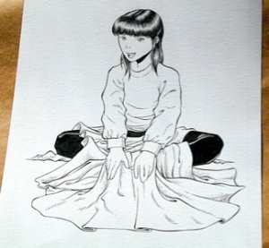 Steve Jackson Games Original RPG ART #23 Asian Girl