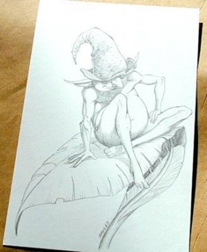 Wizards of the Coast Original ART #10Male Fairy on Leaf