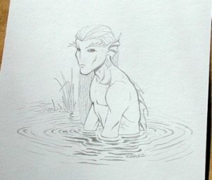 Wizards of the Coast Original ART #12 Water Fairy NICE!