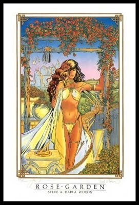 FANTASY ART Girl Rose Garden Signed/Nd LIMITED ED~Woron