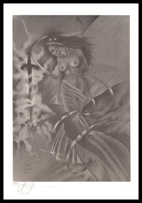 Woron Guinevere & Excalibur Signed & Numbered Fantasy