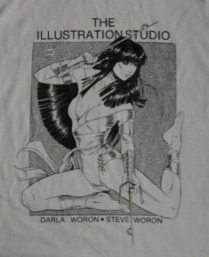 1989 Steve Worons LADY NINJA Elektra T-Shirt XL/L Size!
