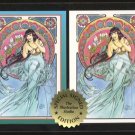 Signed Steve Woron 2 BETTY PAGE Mucha Cards Screwdown