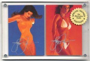 Autographed Steve Woron 2 Swimsuits Cards Screwdown FSh