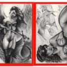 SIGNED! Paresi VAMPIRES & VIXENS RED 4 card PROMO Set~!