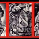 SIGNED! Paresi VAMPIRES & VIXENS RED 3 card PROMO Set~!