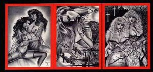SIGNED! Paresi VAMPIRES & VIXENS RED 3 card PROMO Set~!