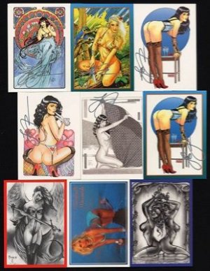 BETTIE PAGE & SHEENA 9 Card Subset #2~S.Woron *SIGNED*!