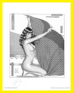 BETTY PAGE~Beach Blanket Print~SIGNED; 2 for 1