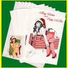Woron's Bettie Page Christmas Cards set#2 SIGNED Scarce