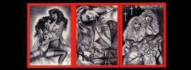 SIGNED! Don Paresi VAMPIRES & VIXENS RED 3 card PROMO Set~!