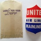 AMERICAN AIRLINES Luggage Sticker Still in Glassine Envelope w/ Gummed Back 1950