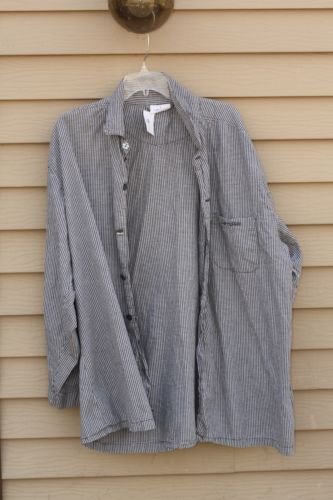 Men's CALVIN KLEIN 100% Cotton XL Light & Dark Grey striped Shirt