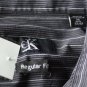 Men's CALVIN KLEIN Medium Dark Grey and Black striped 15.5 (32/33) Shirt