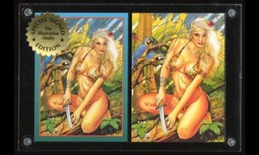 SHEENA~2 Alternate Signed Steve Woron Promo Cards Signed in Screwdown Holder
