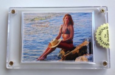 Autographed AMY 2X Swimsuit & Mermaids #0 Zero Card in Screwdown Holder