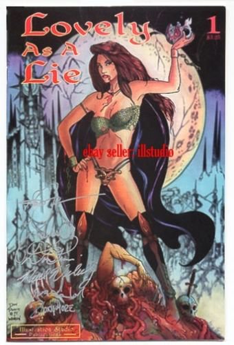 6 REAL Autographs! Horror~LOVELY As A LIE issue #1~Don Paresi, Rich Longmore
