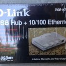 NEW D-Link DSB-H3ETX Combination 10/100 Ethernet Adapter & 3 Port USB Hub