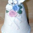 Ceramic WEDDING BELL w/Doves and Flowers MINT