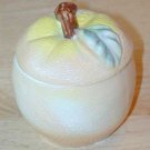 Peach motif SUGAR BOWL with lid- NEVER USED! VeryNice