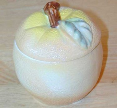 Peach motif SUGAR BOWL with lid- NEVER USED! VeryNice