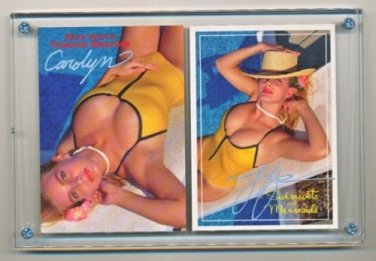 2 Autographs~ Model/Photographer Amateur Busty CAROLYN~~RARE LIMITED Promo cards