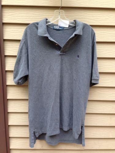 Men's Polo by RALPH LAUREN Shirt~ Grey color XL, Short Sleeve