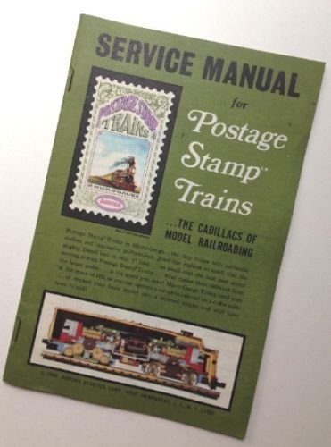 Vintage POSTAGE STAMP TRAINS SERVICE MANUAL, 1968, AURORA PLASTICS CORP