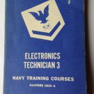 ELECTRONICS TECHNICIAN 3 -1952 U.S. NAVY Training Course Book US Govt. COLD WAR!