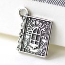 Holy Bible Classic Book Antique Silver 3D Charms  Set of 10 A8145