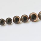 10 pcs Tea Color Round Transparent Mushroom Domed Eyes Buttons