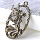 Oval Fairy Pendants Antique Bronze Charms  25x45mm Set of 10 A8123