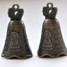6 pcs Antique Bronze Large Traditional Chinese Bell Pendants A8889