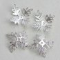 Large Silver 4 Petal Leaf Bead Caps Set of 50 A8222