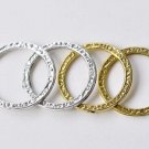 10 pcs Antique Silver/Gold Textured Circle Rings Size 24.5mm