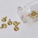 50 pcs Raw Brass Tiny Lucky Clover Flower Embellishments A8736