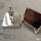 10 pcs Silver Cuff Links Cufflinks With 25mm Square Bezel  A6160