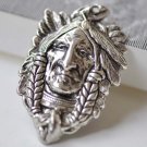 4 pcs Antique Silver Indian Chief Native American Pendants A7928